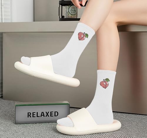 Image of Joylife Fruit Embroidered Crew Socks Cute Pattern Quartz Sock Funny Dress Socks for Women, Ladies, Girls