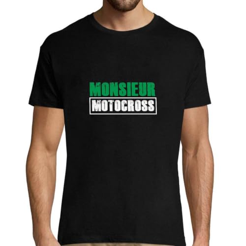 T-Shirt Homme Monsieur Motocross en coton imprimé en France idée cadeau