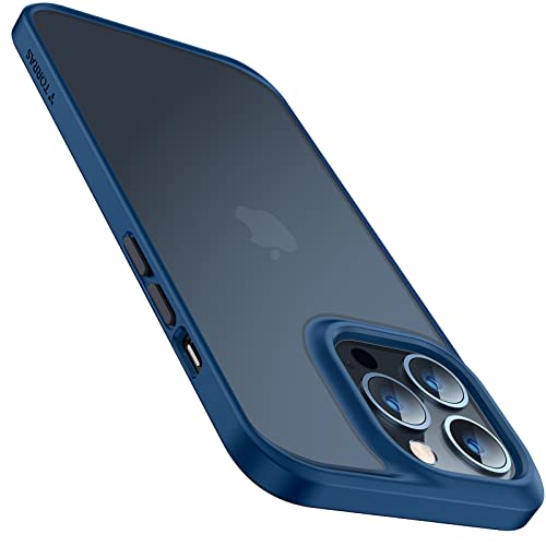 TORRAS Shockproof for iPhone 14 Pro Case, [3X Military-Grade Drop Tested & Slim Silky Feel] Translucent Hard Back with Silicone Protective Anti-Fingerprint Anti-Scratch Phone Case Guardian,