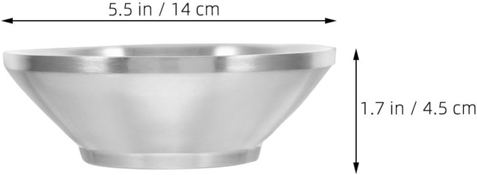 Silver Condiment Bowl Serving Dish 14cm Thickened Stainless Steel