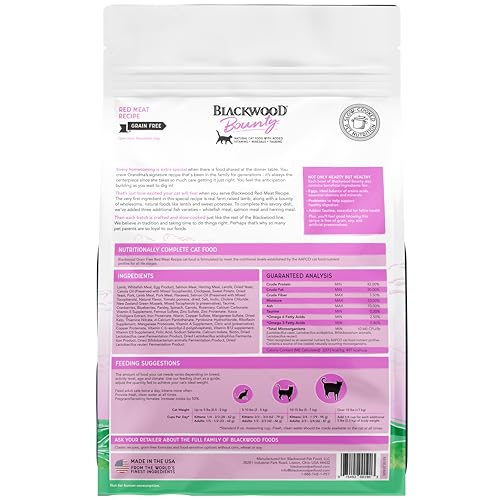 Image of Blackwood Bounty Dry Cat Food, Red Meat Recipe for All Life Stages, 2 Pound Bag, High Protein, Grain Free