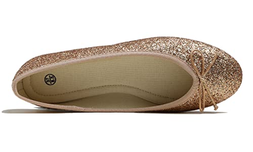 Women's Shiny Ballet Flats Sparkle Memory Foam Cushioned Colorful Glitter4