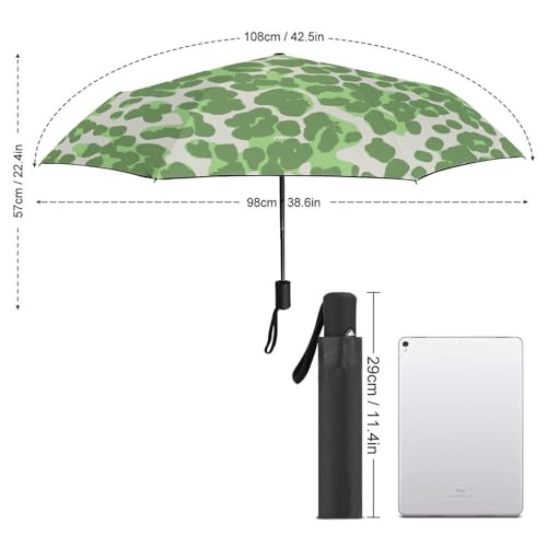 Parapluie pour pluie résistant au vent compact imprimé léopard