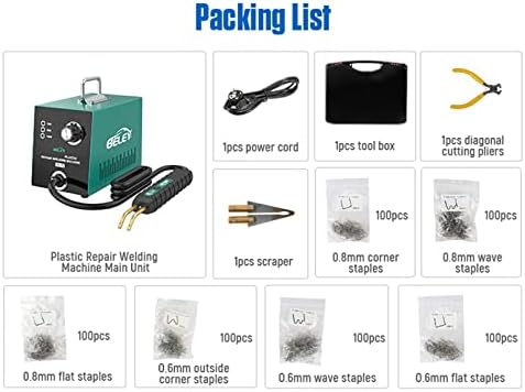 Plastic Welder Kit Hot Stapler - BELEY Adjustable 25W 65W 100W Plastic Repair Welding Machine, 220V Car Bumper Plastic Fixing Tool with 600pcs Staples