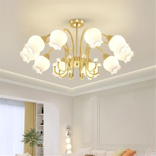 Lustre contemporain LED décoration maison suspension dorée salon chambre LWX