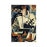 ANFOTCM Póster abstracto de Juan Gris, arlequín con guitarra, 1917, para estética de habitación, lienzo, arte de pared e impresión, 30 x 45 cm