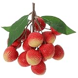Décor de faux fruits réaliste : avec une simulation de l'apparence et taille, ce modèle a une surface lisse, ne blesse pas votre main, accessoire de litchi