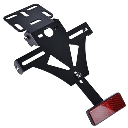 WIYETY Motorrad Kennzeichenhalter Universal - Einstellbar Mit Beleuchtung Für Fast Alle Motorräder