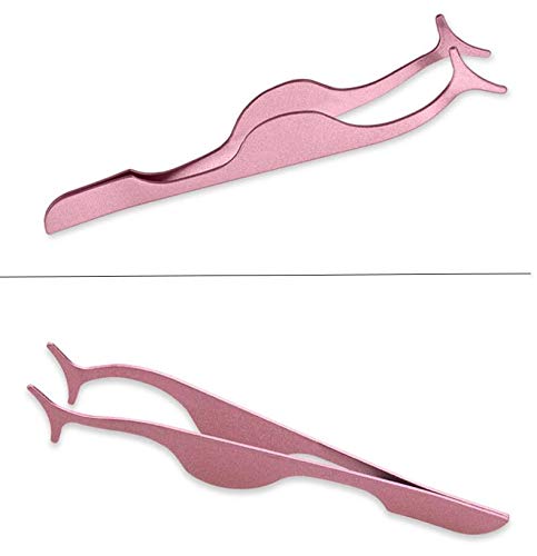 2 PCS False Eyelshes Applicator Tool Remover Clip Eyelash Extension Tweezer Nipper Stainless Steel