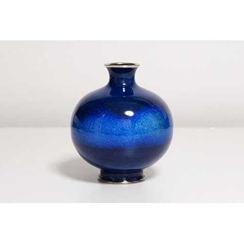 色:宙(紺透け)★[尾張七宝窯元 加藤七宝製作所]4.5寸玉形花瓶