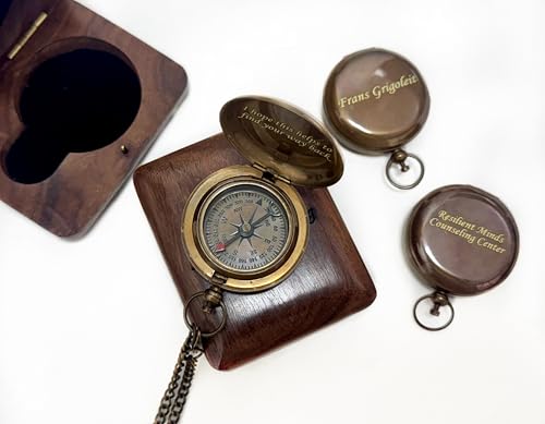 Brújula personalizada de latón grabada miniatura 4