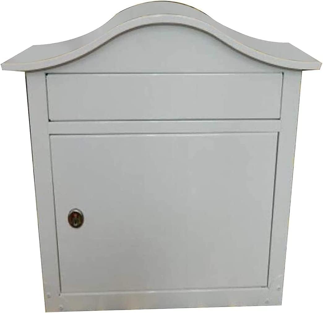 REMYS Suggestion Box Key Lock Box Donation Box Wall Mount Mailbox Galvanized Steel Waterproof Design Postbox Letter Box Outdoor Lockable Letter Box (Color : Black)