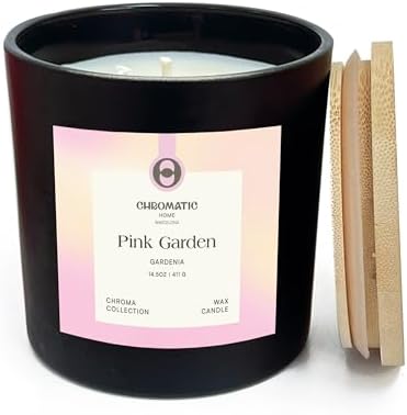 Vela de Cera de Soja con Aroma a Gardenia, 398g y 60 Horas de Tie...