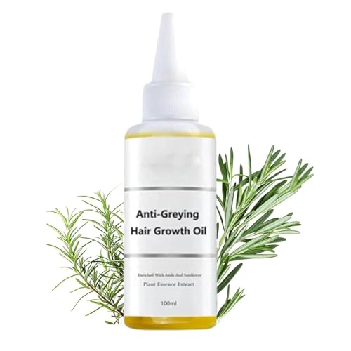 Onestcosmetics Aceite de crecimiento del cabello anti -gris, aceites de crecimiento del cabello de romero para acondicionamiento del cabello, reparación de cabello débil y adelgazante (1pcs)