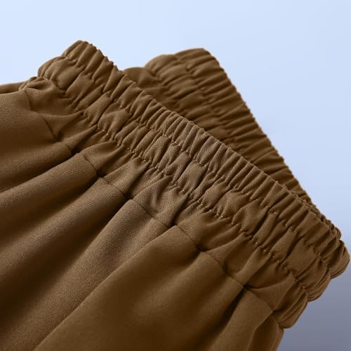 Boys' Pull on Cargo Shorts School Uniform Khaki Athletic Shorts for Boys Quick Dry Cargo Hiking Pants Baggy Sweatpants4