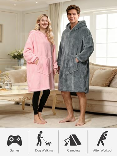 C hello cloud Reversible Sherpa Wearable Blanket Hoodie — view 5
