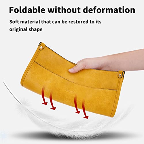 HKCLUF Crossbody Bags for Women Trendy Vegan Leather Hobo Handbags With 2PCS Adjustable Guitar Strap Shoulder Bucket Bags