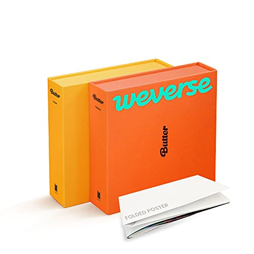 [WEVERSE Pre-Order Benefits] Bangtan Boys BTS BUTTER Set (Cream ver +Peaches ver) Single album [with Extra Lenticular Photocard and Sticker] (Pre-Order limited Posters (Folded))