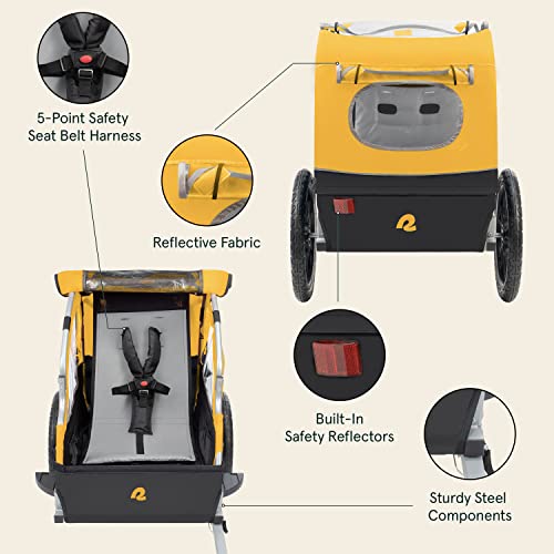Image of Retrospec Rover Kids Bicycle Trailer Single and Double Passenger Children's Foldable