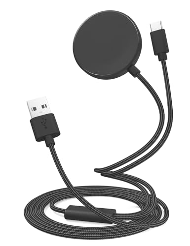 Sinoacc Charger for Samsung Galaxy Watch 6/5/4/3 Nylon Braided Fast Charging for Galaxy Watch 6 Classic/5 Pro/4 Classic/Active 2/1,3.3ft 2 in 1 USB Cable for Galaxy S23 Ultra/S22/S21/S20,Note 20/10/9