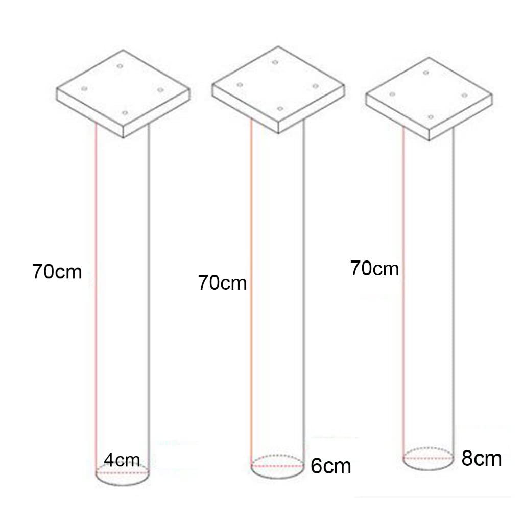 Gamba per Tavolo in Acrilico Trasparente da 29,5 Pollici, Ricambio Resistente per scrivania, tavolino, Armadio, Piedini per mobili Fai da Te, 70 cm (Diametro 6 cm)
