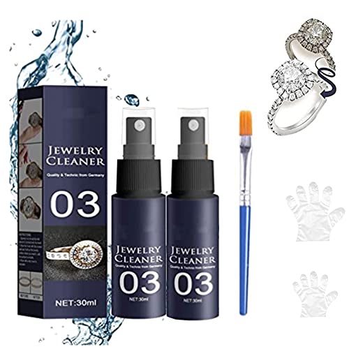wrtgerht Jewelry Cleaner Spray,Anti-Tarnish Quick Jewellery Cleaning Spray for Watch Diamond Silver Gold Jewelry ,Restores Shine and Brilliance to Jewelry (2)