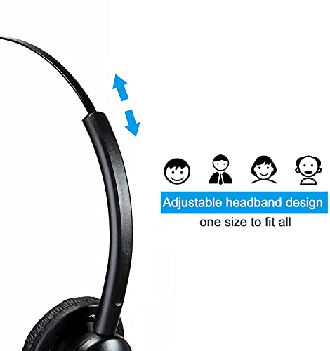 Telephone Headset W/ 2.5Mm Jack Quick Disconnect Cord For Cisco Deskphone Plantronics Avaya Siemens Cordless Dect Phone For Call Center Office Work From Home W/ 3.5Mm Audio Jack For Cell Phone & Pc #TOP5