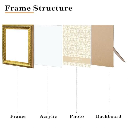 Image of VIOLABBEY 6x6 Picture Frame Gold Set of 2, Vintage Photo Frame | Small Antique Ornate Frame, Square Frame for Wall or Tabletop Display,Classic Design for Home Office Decor