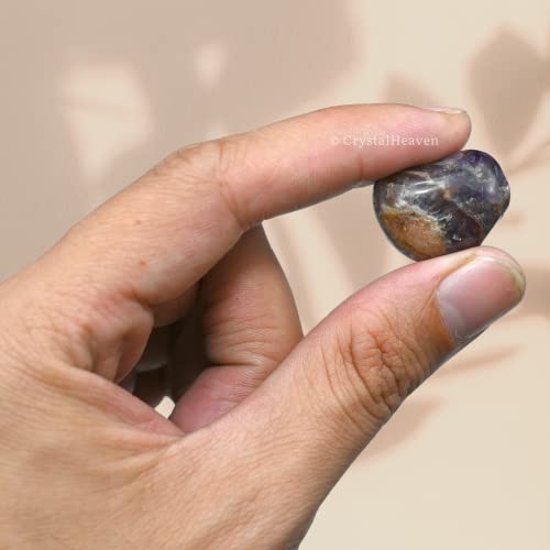 Image of Amethyst Chevron Crystal Healing Tumbled Stone, Natural Polished Crystals for DIY Crafts, Manifestation, Meditation, Pooja Feng Shui and Reiki Healing (30 Grams)