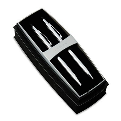 Classic Century Ballpoint Pen Pencil Sets Chrome Black Accent 6 Sets