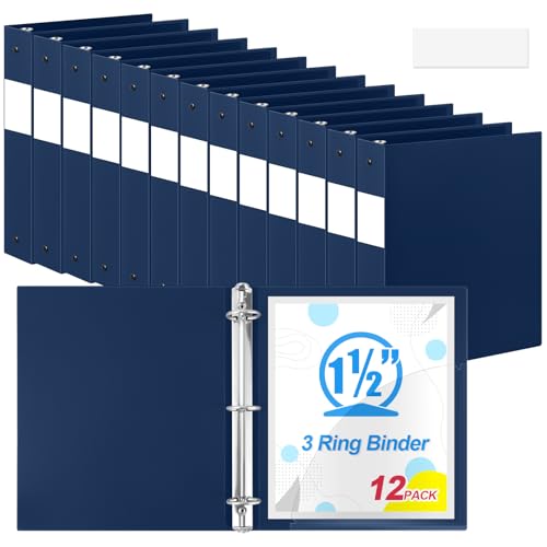 Classeur 3 anneaux flexible bleu marine Henoyso lot de 12 pour feuilles A4