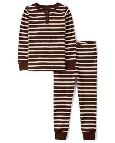 Gymboree Kids' And Toddler 100% Cotton Henley Long Sleeve Top and Pants, Gymmies Pajama Set