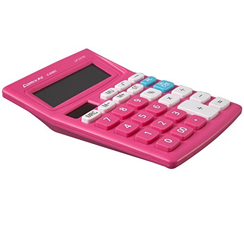 Electronic Desktop Calculator With 12-Digit Large Display, Solar And Button Battery Dual Power Standard 12-Digit Big Display Handheld Function Desktop Calculator (Red 2) #TOP1