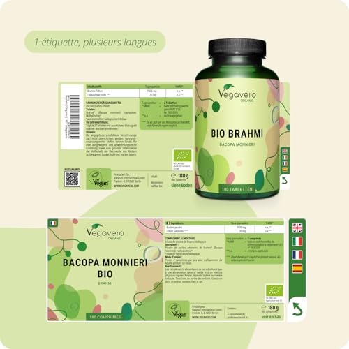 Bacopa Monnieri BIO Vegavero® | 180 Comprimés | Nootropic : Mémoire + Focus | Unique : Brahmi BIOLOGIQUE Avec Bacosides | Vegan – vue 5