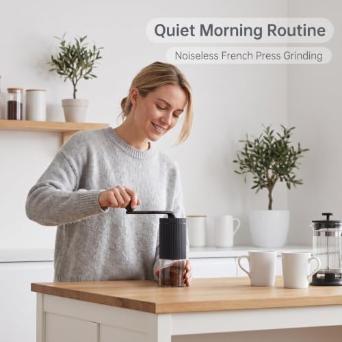 Manual Coffee Grinder, Hand Cranked Coffee Bean Grinder, Black - 5