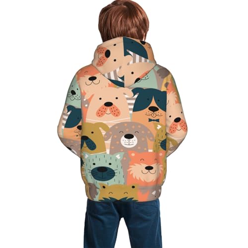 Colorful Dogs Kid Hoodies Boys Sweatshirts Girls Pullover with Pocket4