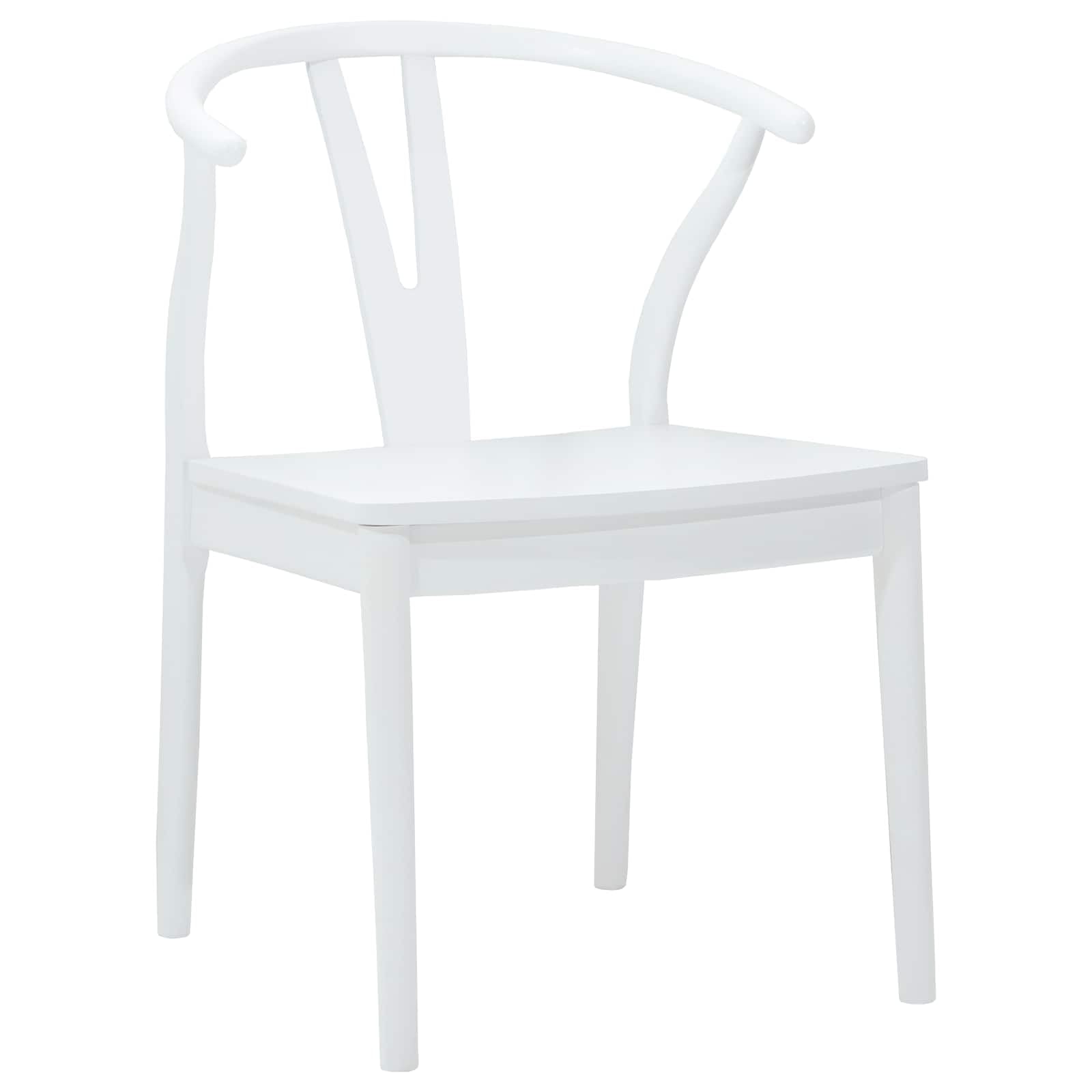 Generico Sedia da Pranzo 2 PCS Bianco e Bianco Legno di Gomma Solido,Mobili,Sedie,Sedie per Cucina e Sala da Pranzo,Bianco,10.6 kg,42020417
