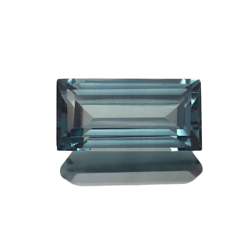 Tourmaline indicolite naturelle de qualité joaillerie 12x6mm facettée en émeraude pour pendentif