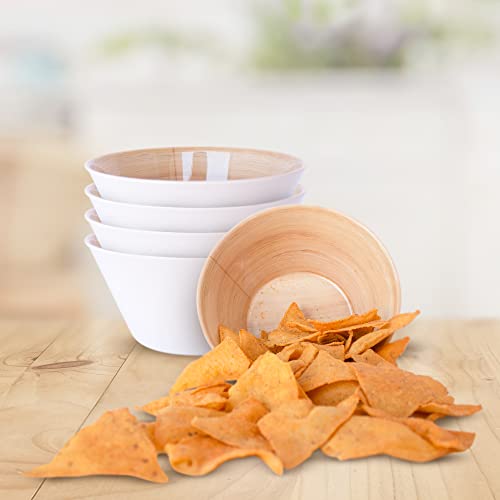 Consistently Creative 6-Inch Melamine Bowl, 6 Bowl Set In Cream With Wood, Break Resistant Melamine Bowl #TOP4