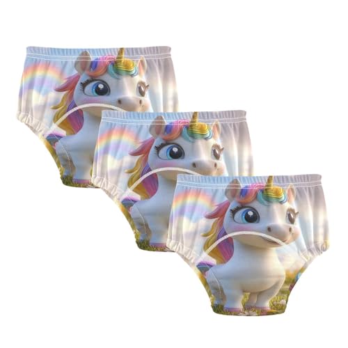 Coikll Rainbow Horse Toddler Training Underwear Waterproof Baby Pee Pants -3T