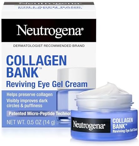 NEUTROGENA Collagen Bank Reviving Eye Cream, Under Eye Cream, Helps Preserve Collagen, Visibly Improves Dark Circles, Puffiness, Fine Lines, Texture, Fragrance Free, with Peptides 0.5 oz