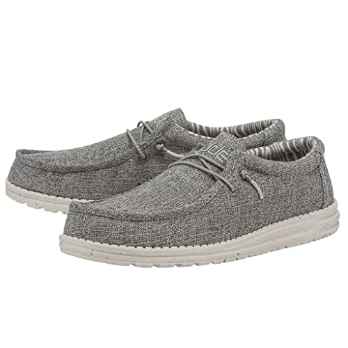 Image of HEYDUDE Men's Wally Eco Linen Iron Size 15 | Men's Shoes | Men's Lace Up Loafers | Comfortable & Light-Weight