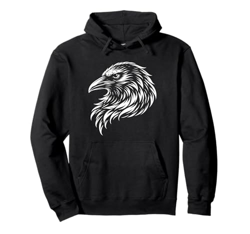 Raven Gothic Tattoo Ornamental Bird Art Design Tribal Style Pullover