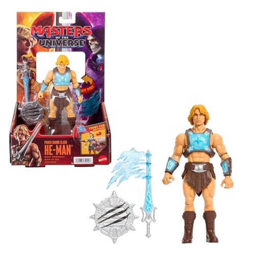 Masters of the Universe Feature Figure Power Sword Slash He-Man Twist & Release Action Move 5.5 Inch with Accessory 2026 Movie Accurate Hero Toy JKJ02