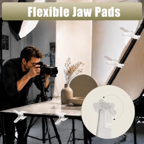 Image of 10 Pcs Spring Clamps, PureGuard 4.5 Inch Plastic Balloon Arch Clips Clamps Heavy Duty for Arch Backdrop Stand Woodworking Photography Crafts Decoration, White