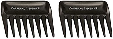 Set of 2 Wide Tooth Combs by Jon Renau & easiHair for Synthetic, Heat Friendly HD Fiber and Human Hair