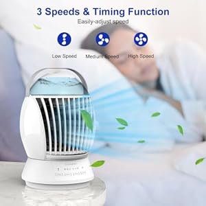 Portable Air Conditioners, Air Cooler Evaporative Personal Mini AC, Portable AC for Room, Car, Bedroom, Office, Outdoor-WHITE — photo 3 of 6