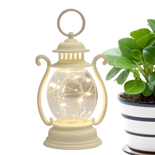 Yidueace Linterna de la vendimia | Lámpara Colgante Led Farol Rústico | Mini linterna colgante de boda con pilas, lámpara de mesa decorativa de Navidad