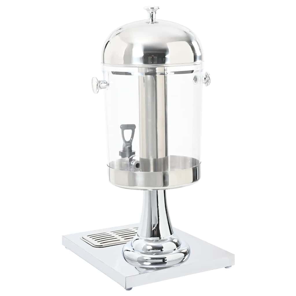 Dispenser di bevande in acciaio inox da 8 litri, con scomparto per ghiaccio e vaschetta antigoccia, ideale per buffet, feste, barbecue, cucina, sala da pranzo, bar e catering