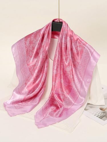 Square Head Scarves Satin Silk Hair Scarf Boho Bandana Headwear for Women Silk Feeling Hair Wrap Neck Scarf3